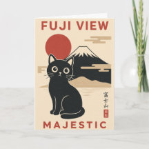 Mount Fuji Kat Japanse Landschapsillustratie