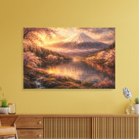 Mount Fuji & Kersenbloesem Olie Kunst