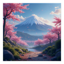 Mount Fuji landscape Perfect Poster