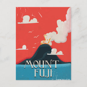 Mount Fuji  locomotief Travel Poster Briefkaart