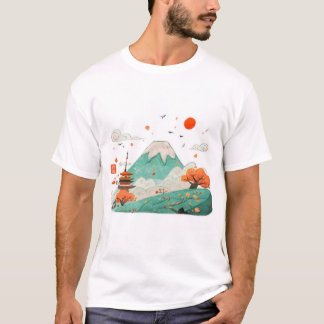 Mount Fuji & Rijzende Zon Grafisch T-shirt