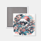 Mount Fuji & Sakura - Traditional Japanese Magnet (Recto/Verso)