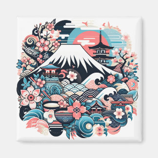 Mount Fuji & Sakura - Traditional Japanese Magnet