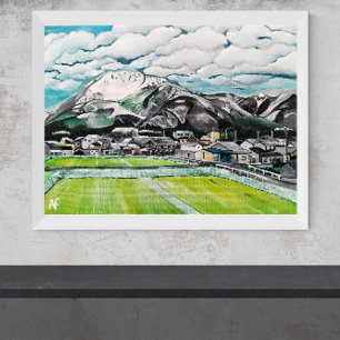 Mount Fuji schilderij van Alfred Fox Canvas Afdruk