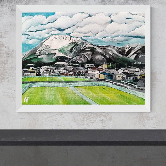 Mount Fuji schilderij van Alfred Fox Canvas Afdruk