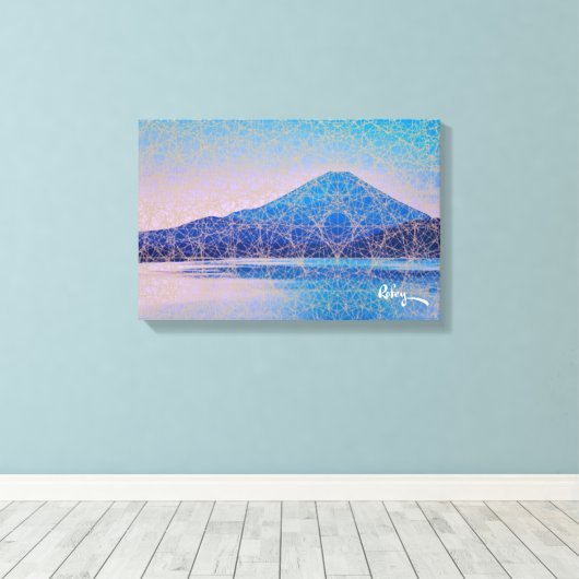Mount Fuji V beroemd gemaakt door Rofey Canvas Afdruk (Insitu (Houten vloer))