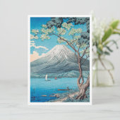 Mount Fuji vanaf Lake Yamanaka print door H.Takaha Kaart (Staand voorkant)