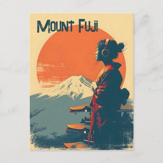 Mount Fuji vintage Briefkaart (Voorkant)