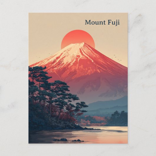 Mount Fuji vintage Briefkaart (Voorkant)