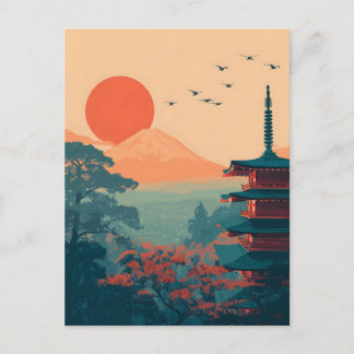 Mount Fuji vintage Briefkaart