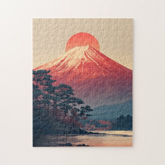 Mount Fuji vintage Legpuzzel (Verticaal)