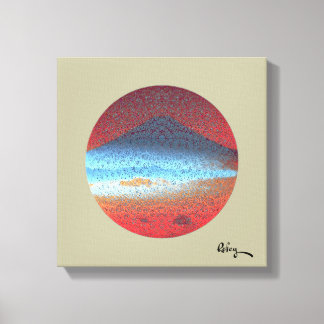 Mount Fuji Yellow Beige beroemd gemaakt door Rofey Canvas Afdruk