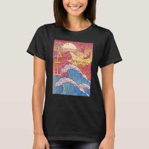 Mount Fujisan Kanagawa historische Grote Golf Japa T-shirt
