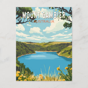 Mount Gambier Australië Travel Art Vintage Briefkaart