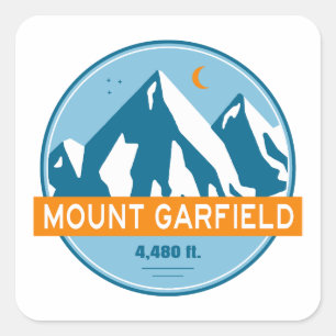 Mount Garfield New Hampshire Stars Moon Vierkante Sticker