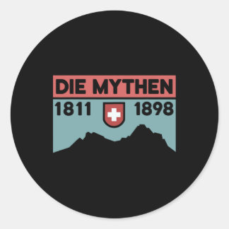 Mount Grosser Mythen Hike Mountain Biking Swiss Hi Ronde Sticker