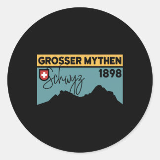 Mount Grosser Mythen Hike Mountain Biking Swiss Hi Ronde Sticker