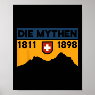 Mount Grosser Mythen Wandel Mountainbiken Zwitsers Poster