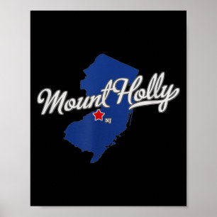 Mount Holly New Jersey Nj Kaart Poster