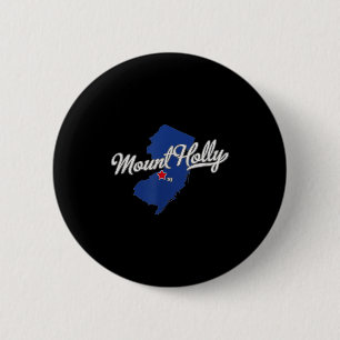 Mount Holly New Jersey Nj Kaart Ronde Button 5,7 Cm