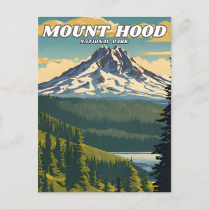 Mount Hood National Park illustratie retro Briefkaart