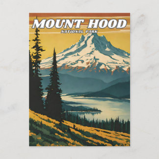 Mount Hood National Park illustratie retro Decora Briefkaart