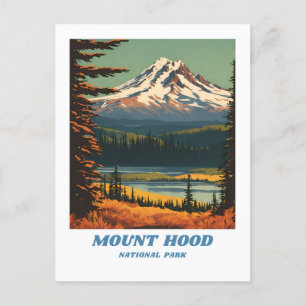 Mount Hood National Park illustratie retro Vacati Briefkaart