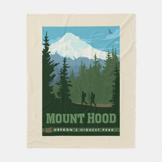 Mount Hood | Oregon Fleece Deken (Voorkant)