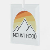 Mount Hood Oregon Retro Glas Ornament (Voorkant links)
