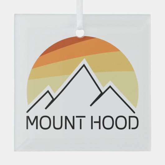 Mount Hood Oregon Retro Glas Ornament (Voorkant)