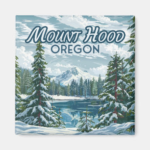 Mount Hood Oregon Ski Pacific Northwest Winter Magneet
