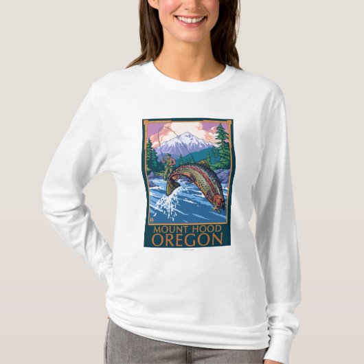 Mount Hood, OregonFisherman Scene T-shirt (Voorkant)