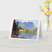 Mount Hotaka, Hiroshi Yoshida, Woodcut Kaart (Gele Bloem)