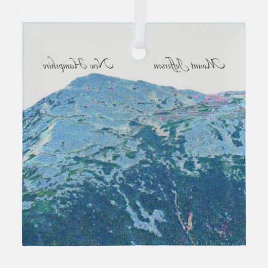 Mount Jefferson Glass Ornament (Achterkant)