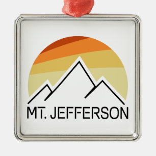 Mount Jefferson New Hampshire Retro Metalen Ornament