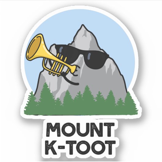 Mount K-Toot Funny Mountain Pun Sticker (Voorkant)