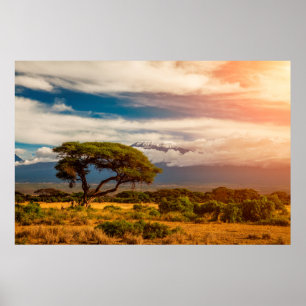 Mount Kilimanjaro Amboseli, Kenia Poster