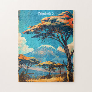 Mount Kilimanjaro Tanzania Vintage Travel Legpuzzel
