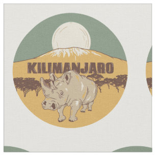 Mount Kilimanjaro Travel Poster Stof
