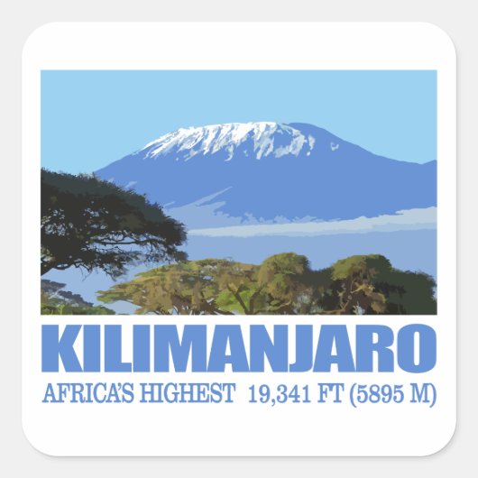 Mount Kilimanjaro Vierkante Sticker (Voorkant)