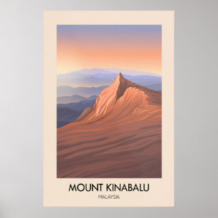Mount Kinabalu Maleisië Reisposter Poster