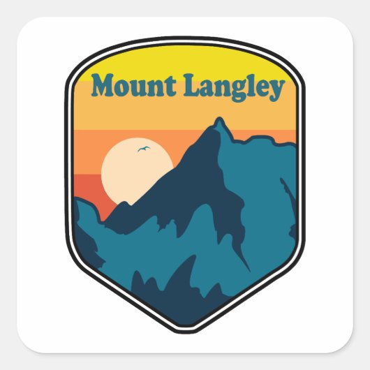Mount Langley California Sunrise Vierkante Sticker (Voorkant)