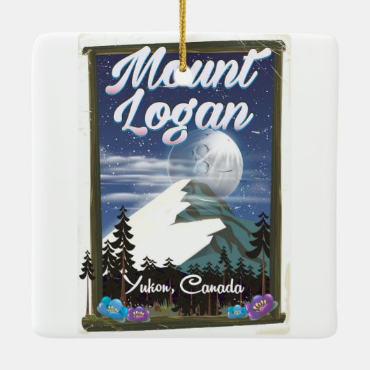 Mount Logan, Yukon, Canada Keramisch Ornament (Achterkant)