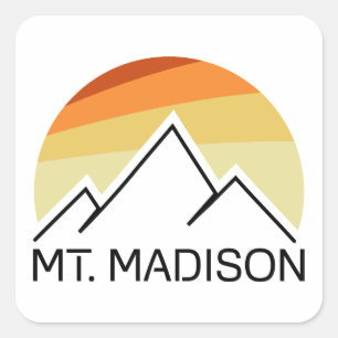 Mount Madison New Hampshire Retro Vierkante Sticker