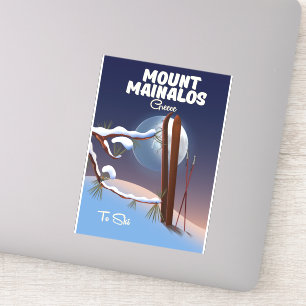 Mount Mainalos Griekse ski print. Sticker