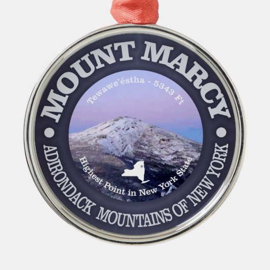 Mount Marcy Metalen Ornament (Voorkant)