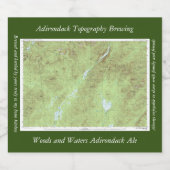 Mount Marcy Topographic Map - Adirondack Park Bier Etiket (Enkel label)