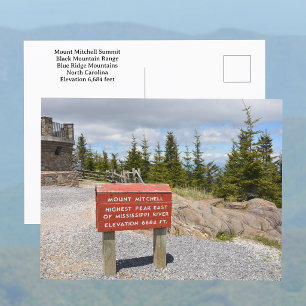Mount Mitchell Summit Noord Carolina Foto Briefkaart