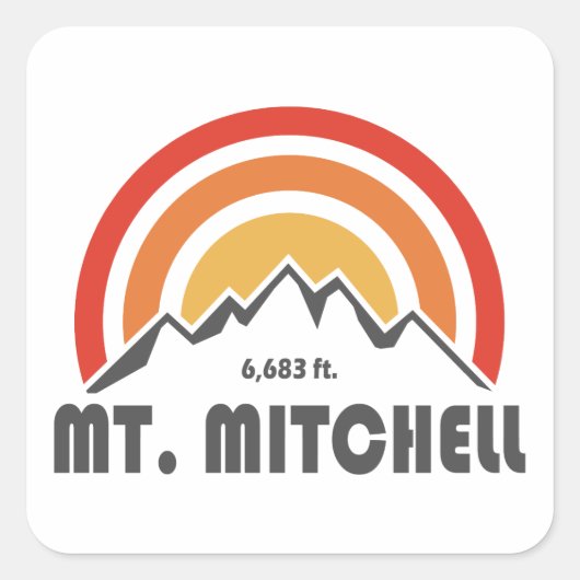 Mount Mitchell Vierkante Sticker (Voorkant)