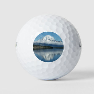 Mount Moran-weerkaatsing bij Grand Teton Golfballen
